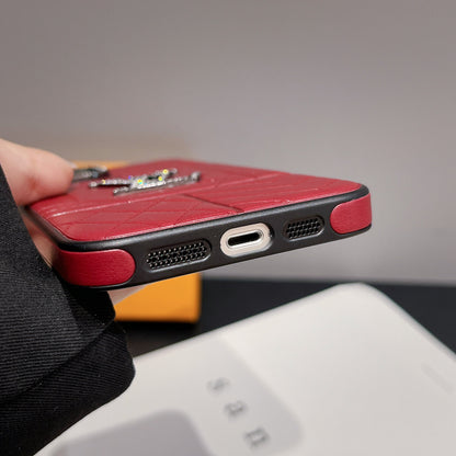 Lou Rhombus Leather iPhone Case
