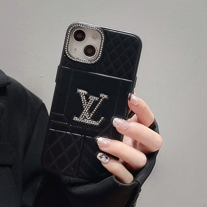 Lou Rhombus Leather iPhone Case