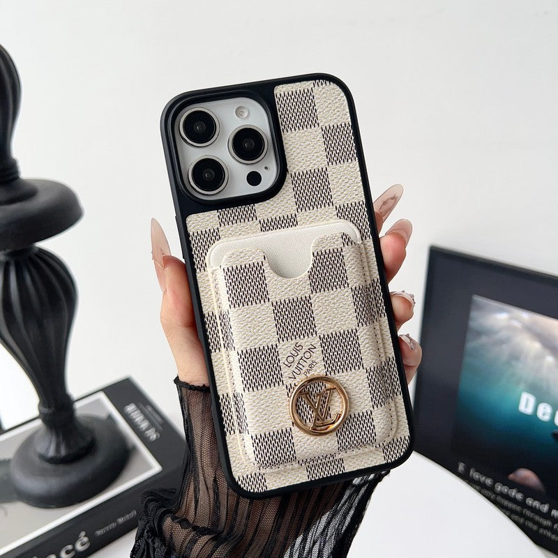 Lou GG New Card Holder Black Camera Cover iPhone 17 Case