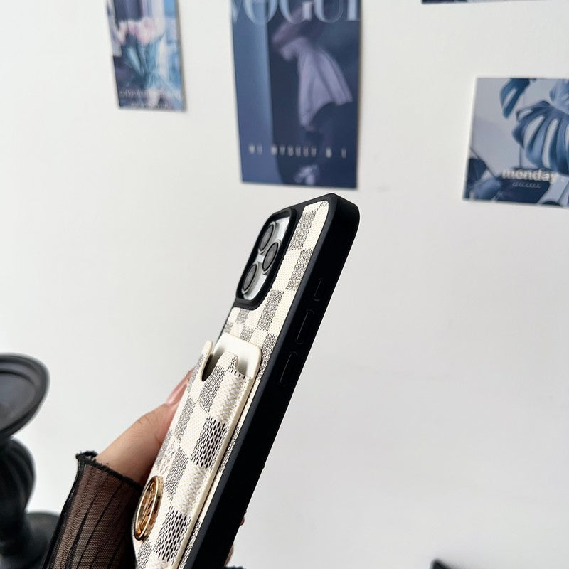 Lou GG New Card Holder Black Camera Cover iPhone Case