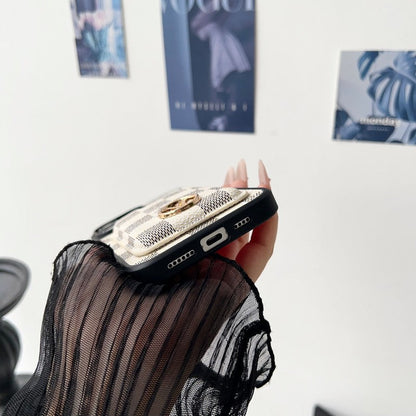 Lou GG New Card Holder Black Camera Cover iPhone Case