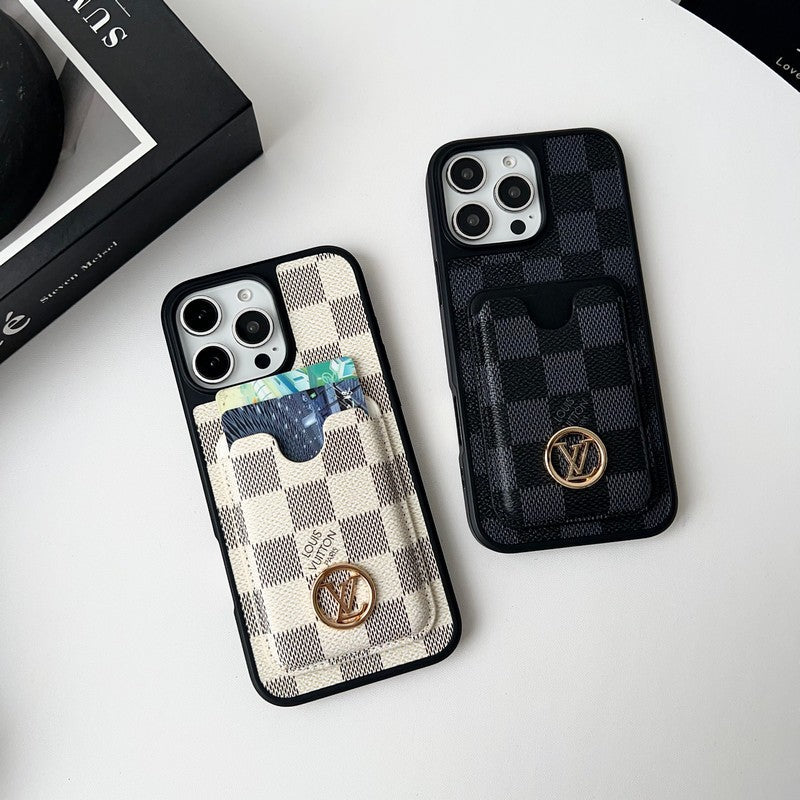 Lou GG New Card Holder Black Camera Cover iPhone 17 Case