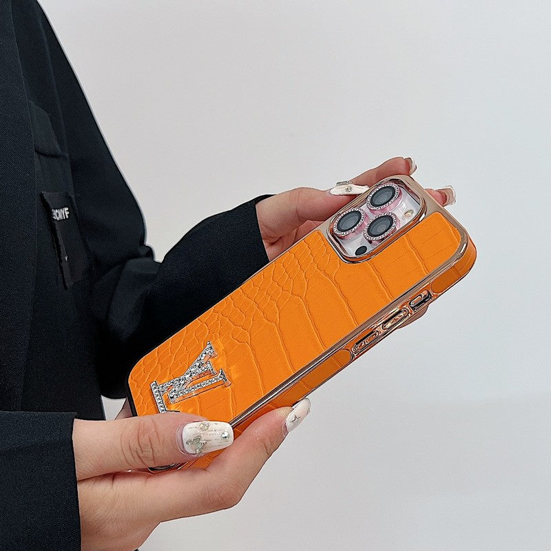 Lou Diamond Logo Rose Gold iPhone Case