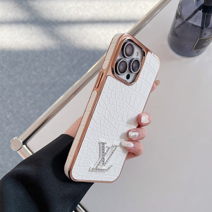 Lou Diamond Logo Rose Gold iPhone Case