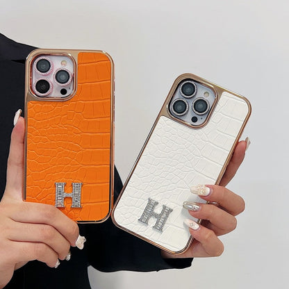 Herm Diamond Logo Rose Gold iPhone Case