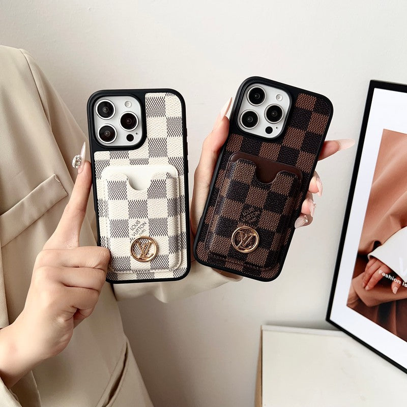 Lou GG New Card Holder Black Camera Cover iPhone Case