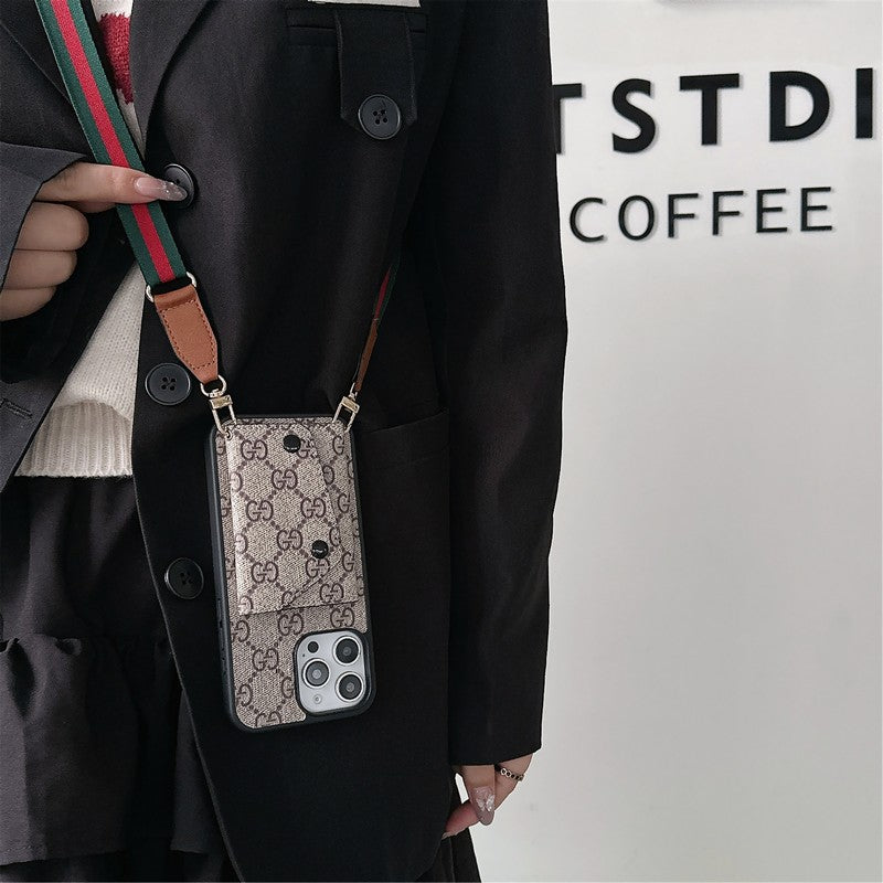 GG Card Holder Crossbody iPhone Case