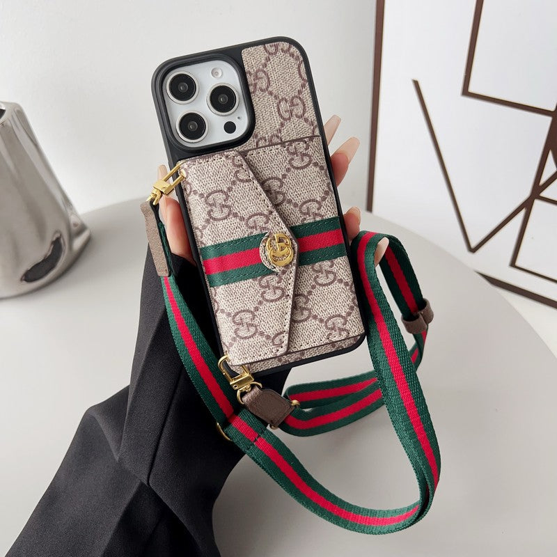 GG Card Holder Crossbody iPhone Case