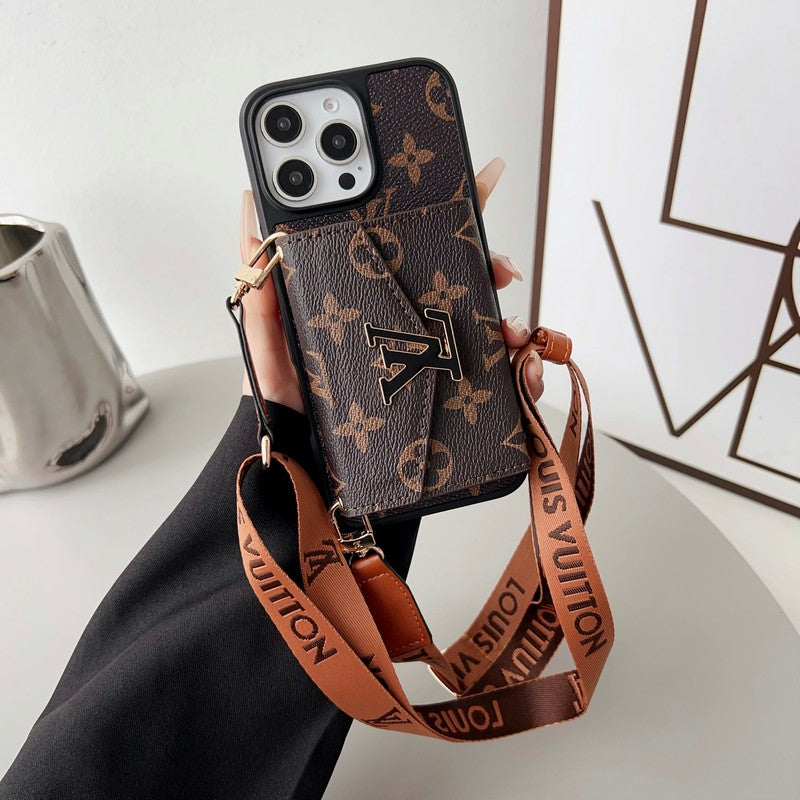 Lou Card Holder Color Crossbody iPhone Case