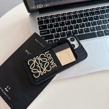 Loe Black & Brown Card Bag Cover iPhone Case