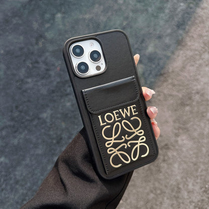 Loe Black & Brown Card Bag Cover iPhone Case