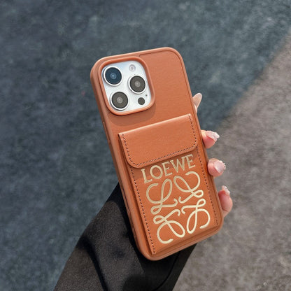 Loe Black & Brown Card Bag Cover iPhone Case