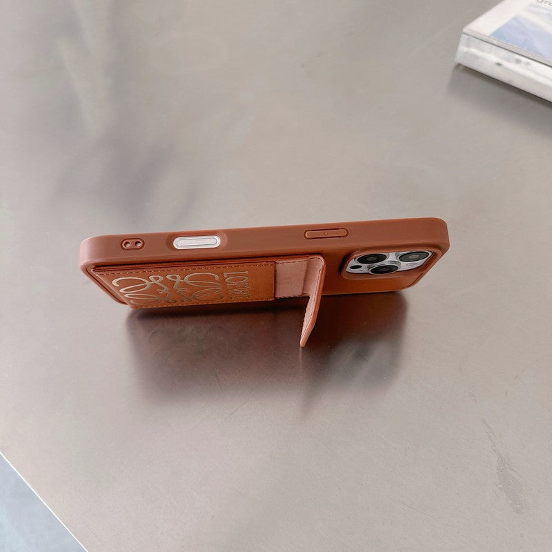 Loe Black & Brown Card Bag Cover iPhone Case