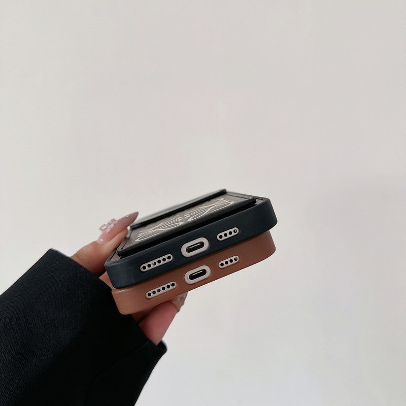 Loe Black & Brown Card Bag Cover iPhone Case