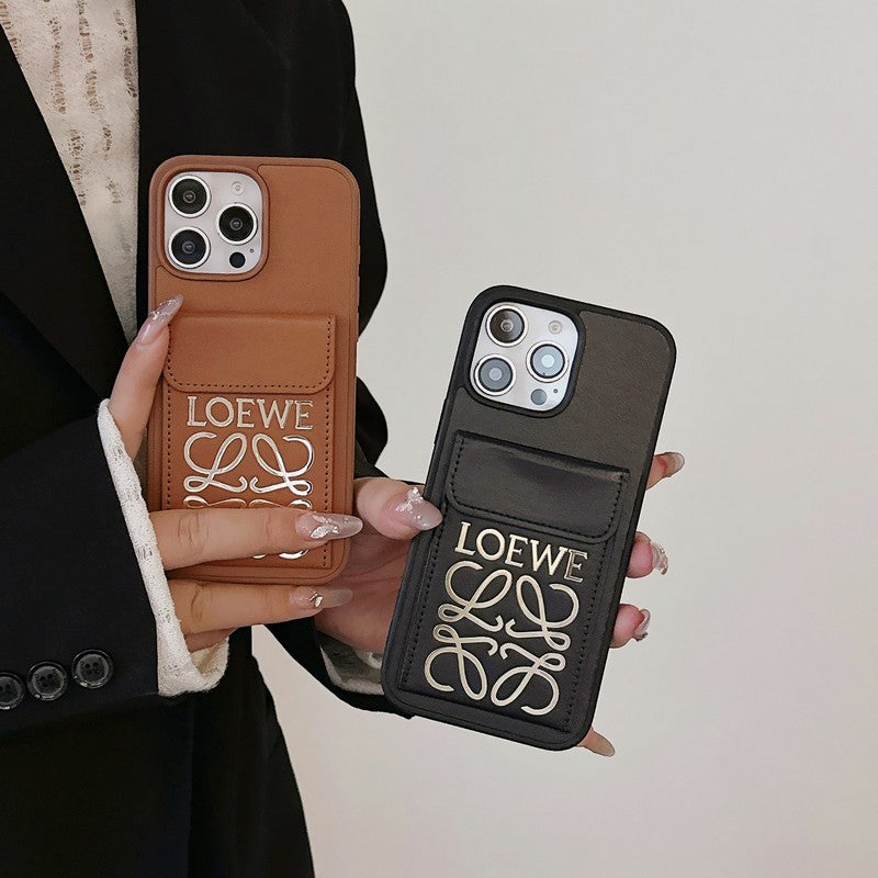 Loe Black & Brown Card Bag Cover iPhone Case