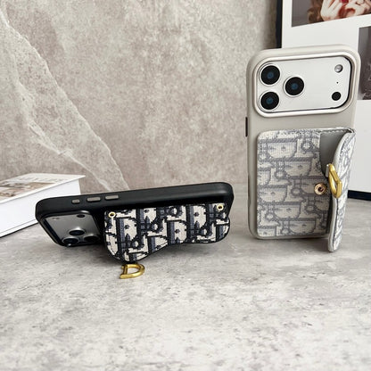 CD Black & Grey Side Card Bag Chain iPhone Case
