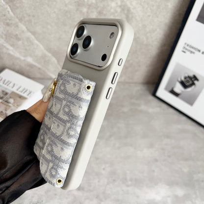 CD Black & Grey Side Card Bag Chain iPhone Case