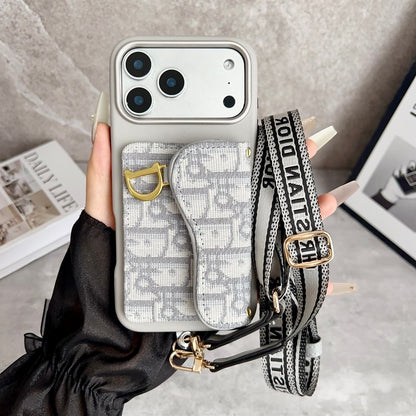 CD Black & Grey Side Card Bag Chain iPhone Case