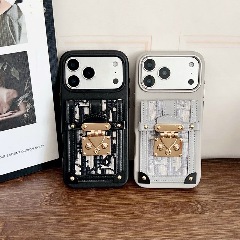 CD Black & Grey Card Bag Lock iPhone Case