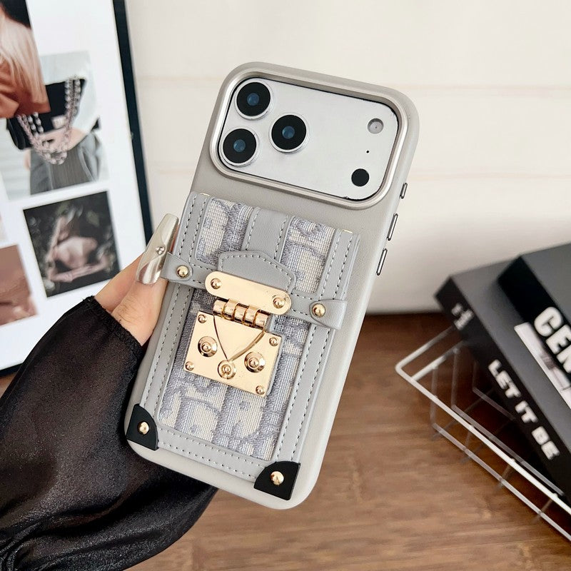 CD Black & Grey Card Bag Lock iPhone Case