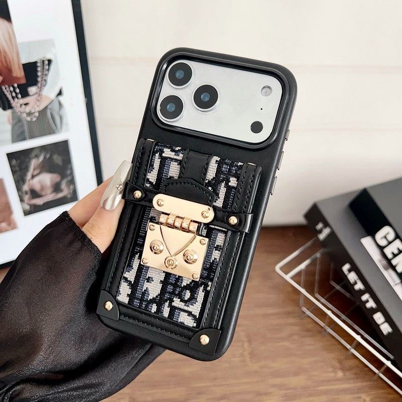 CD Black & Grey Card Bag Lock iPhone Case