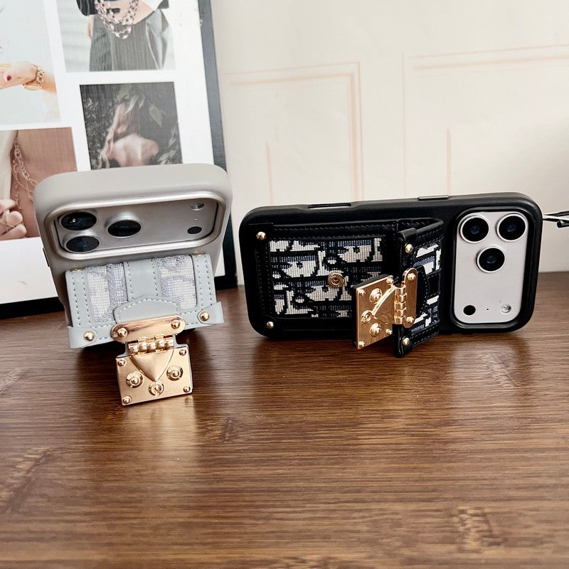 CD Black & Grey Card Bag Lock iPhone Case