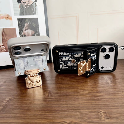 CD Black & Grey Card Bag Lock iPhone Case