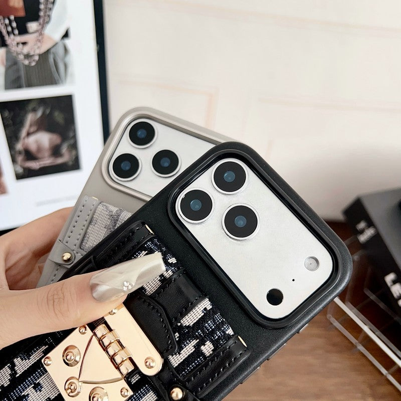 CD Black & Grey Card Bag Lock iPhone Case