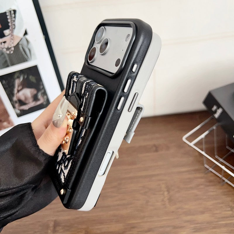 CD Black & Grey Card Bag Lock iPhone Case