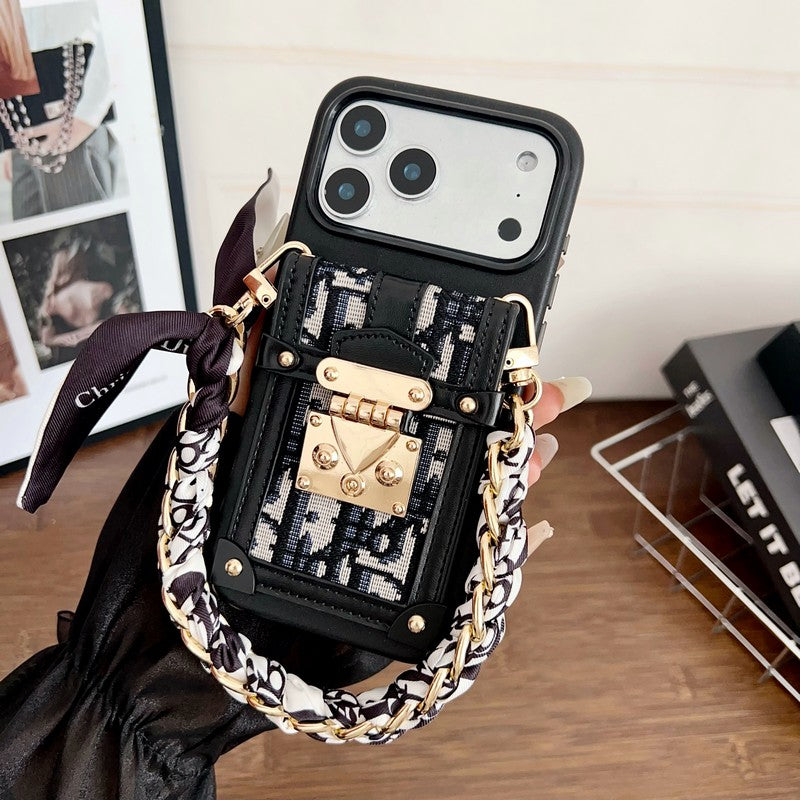 CD Black & Grey Card Bag Lock iPhone Case