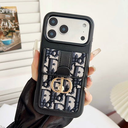 CD Black & Grey Card Bag Chain iPhone Case