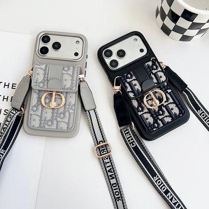 CD Black & Grey Card Bag Chain iPhone Case