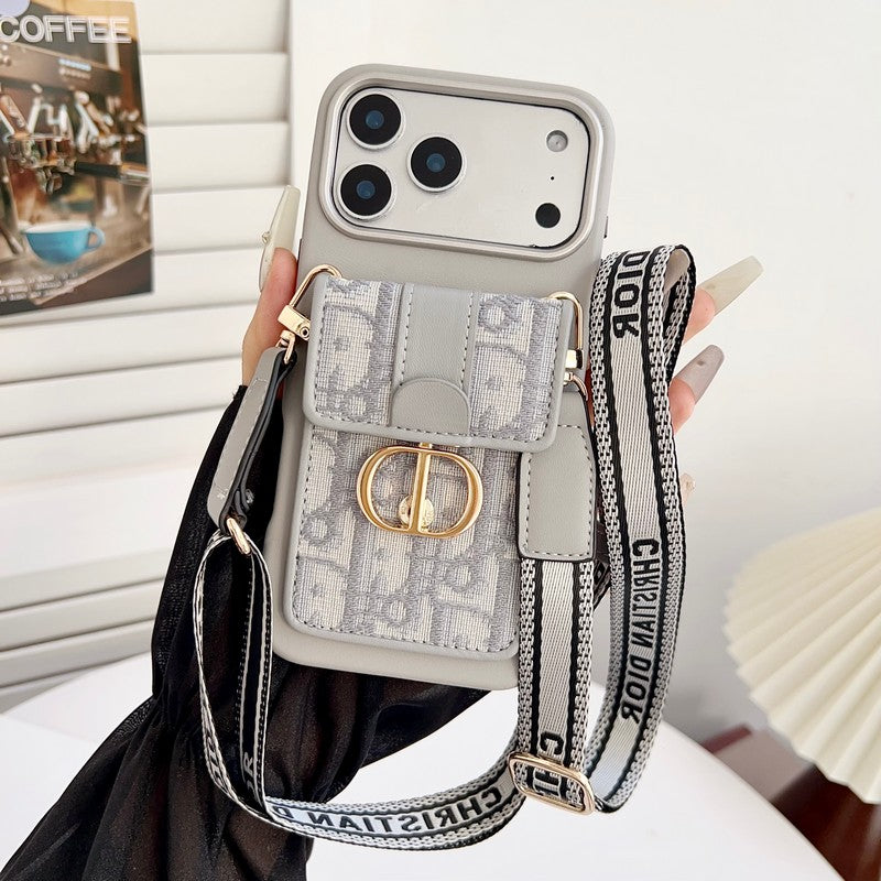 CD Black & Grey Card Bag Chain iPhone Case