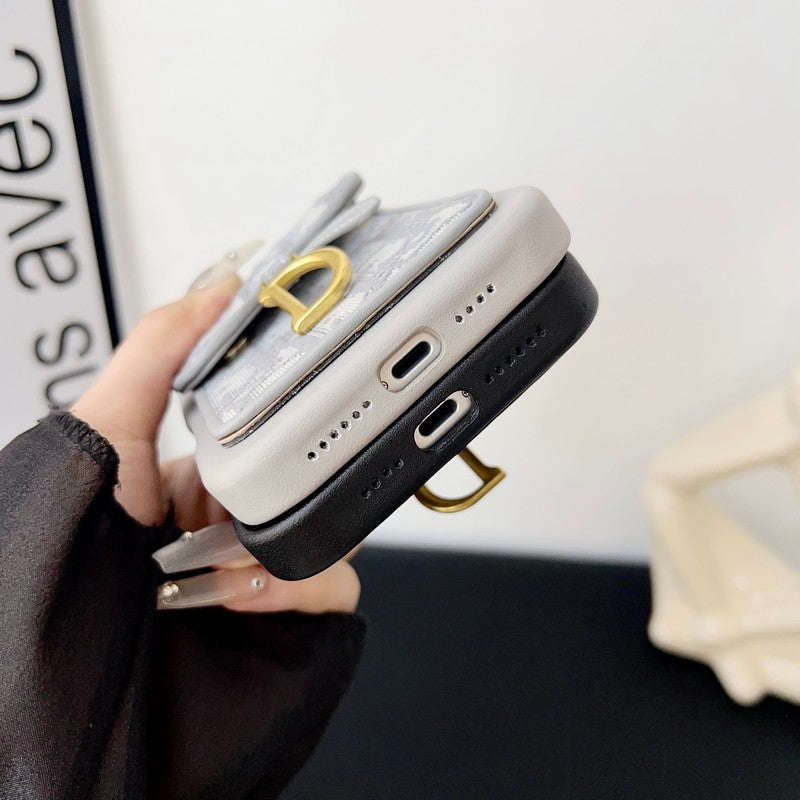 CD Black & Grey Card Bag iPhone Case