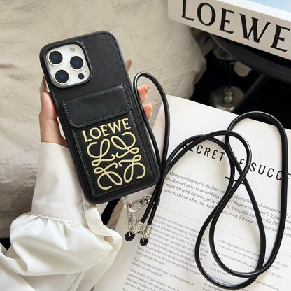 Loe Black & Brown Card Bag Crossbody iPhone Case