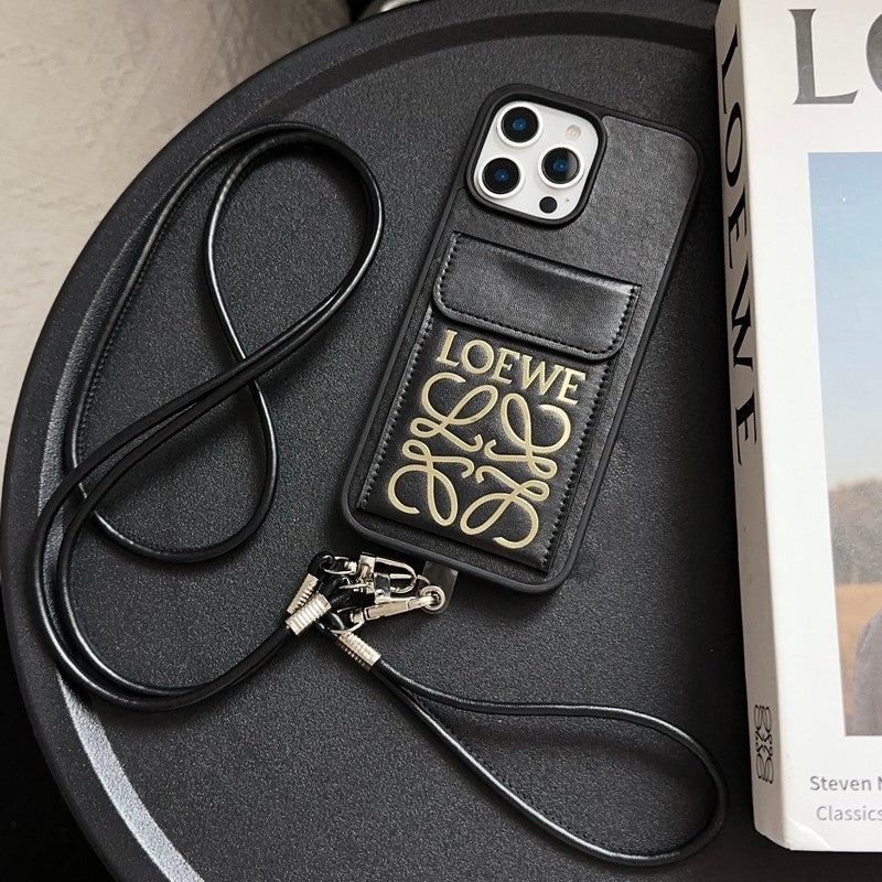 Loe Black & Brown Card Bag Crossbody iPhone Case
