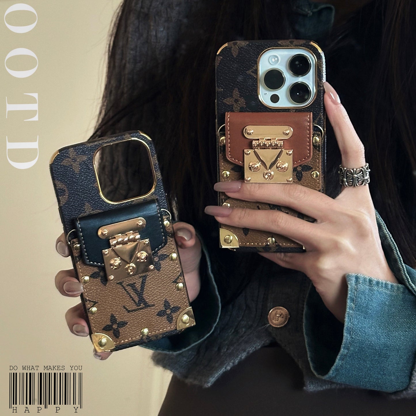 Lou Chain Leather iPhone Case