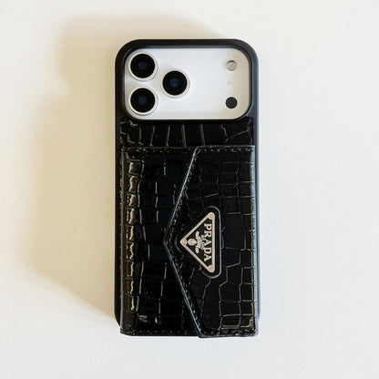 Pra Black Logo Card Bag iPhone Case