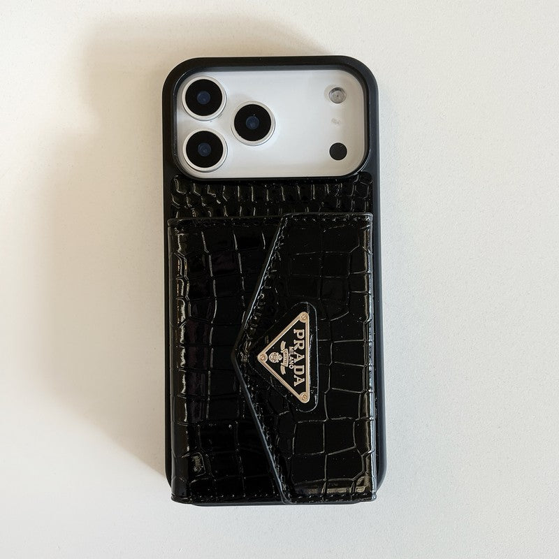 Pra Black Logo Card Bag iPhone Case