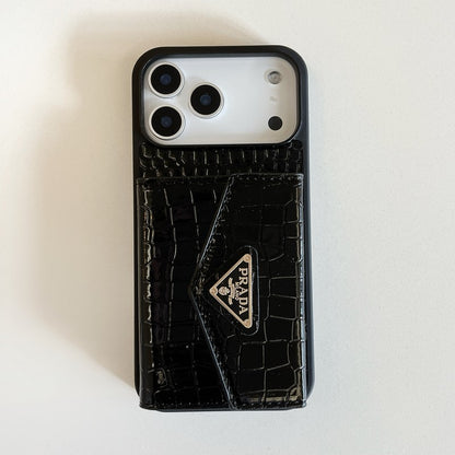 Pra Black Logo Card Bag iPhone Case