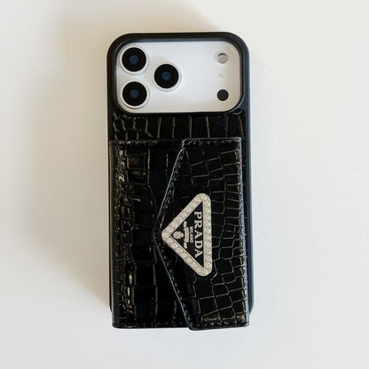Pra Black Logo Card Bag iPhone Case