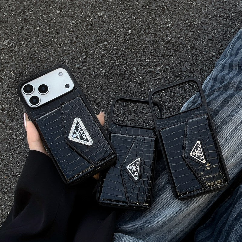 Pra Black Logo Card Bag iPhone Case