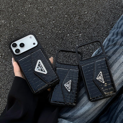 Pra Black Logo Card Bag iPhone Case