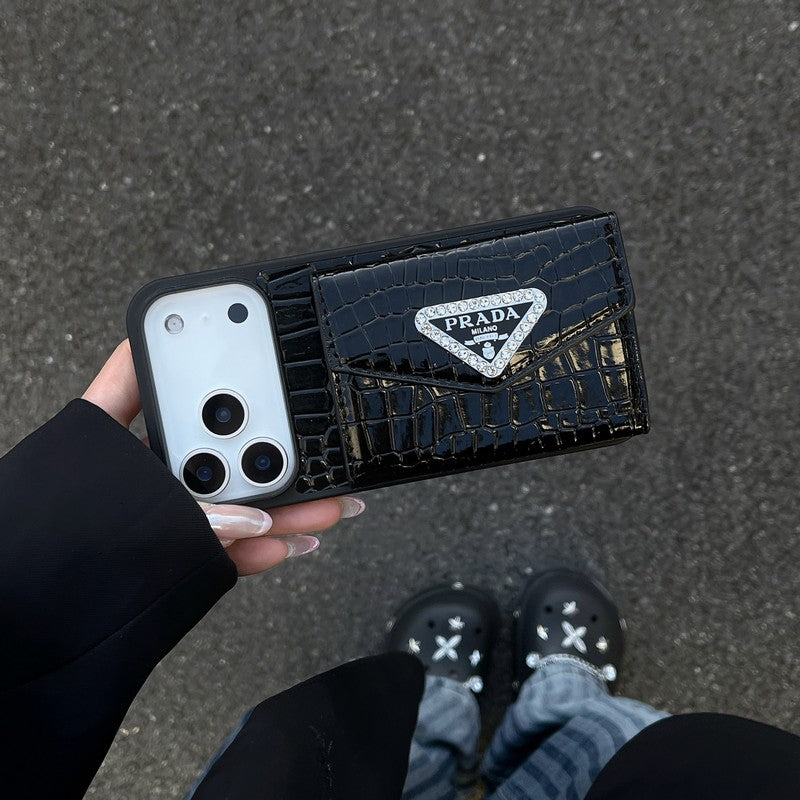Pra Black Logo Card Bag iPhone Case