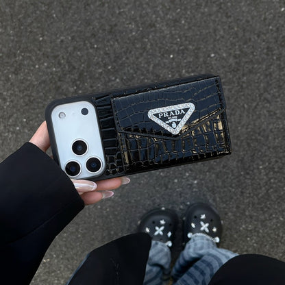 Pra Black Logo Card Bag iPhone Case