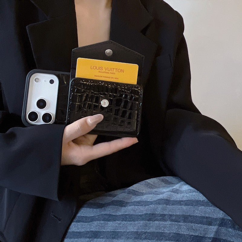 Pra Black Logo Card Bag iPhone Case