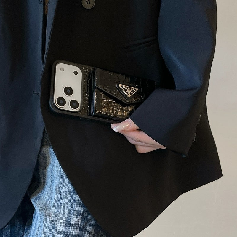 Pra Black Logo Card Bag iPhone Case
