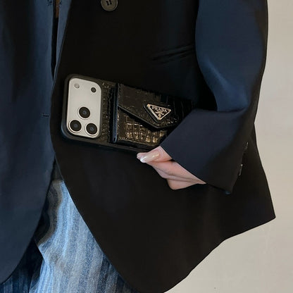 Pra Black Logo Card Bag iPhone Case