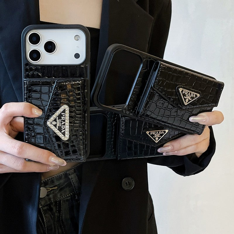 Pra Black Logo Card Bag iPhone Case