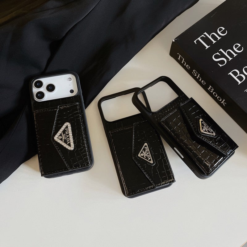 Pra Black Logo Card Bag iPhone Case